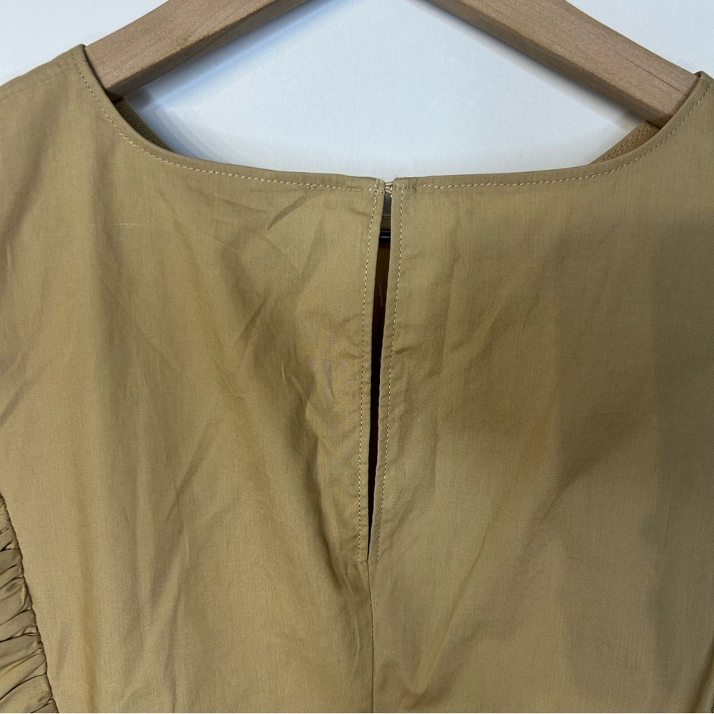 *NWT* English Factory Woven Khaki Long Sleeve Blouse with Ruffles, Size XS - Picture 7 of 9